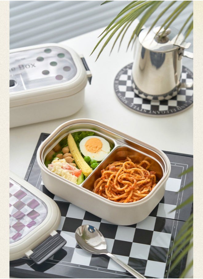 Bento Box Kids, Bento Lunch Box, Stainless Steel 950ML Bento Box for Boys Girls, Portable Leakproof Lunchable Food Container with Spoon for School Office, Adults Lunch Box Microwave Safe