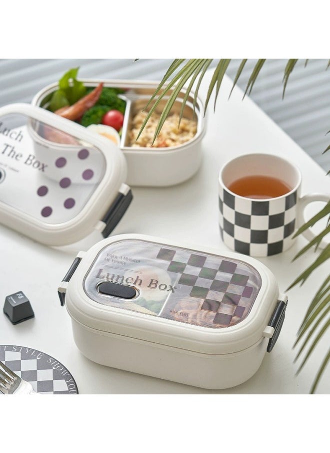 Bento Box Kids, Bento Lunch Box, Stainless Steel 950ML Bento Box for Boys Girls, Portable Leakproof Lunchable Food Container with Spoon for School Office, Adults Lunch Box Microwave Safe