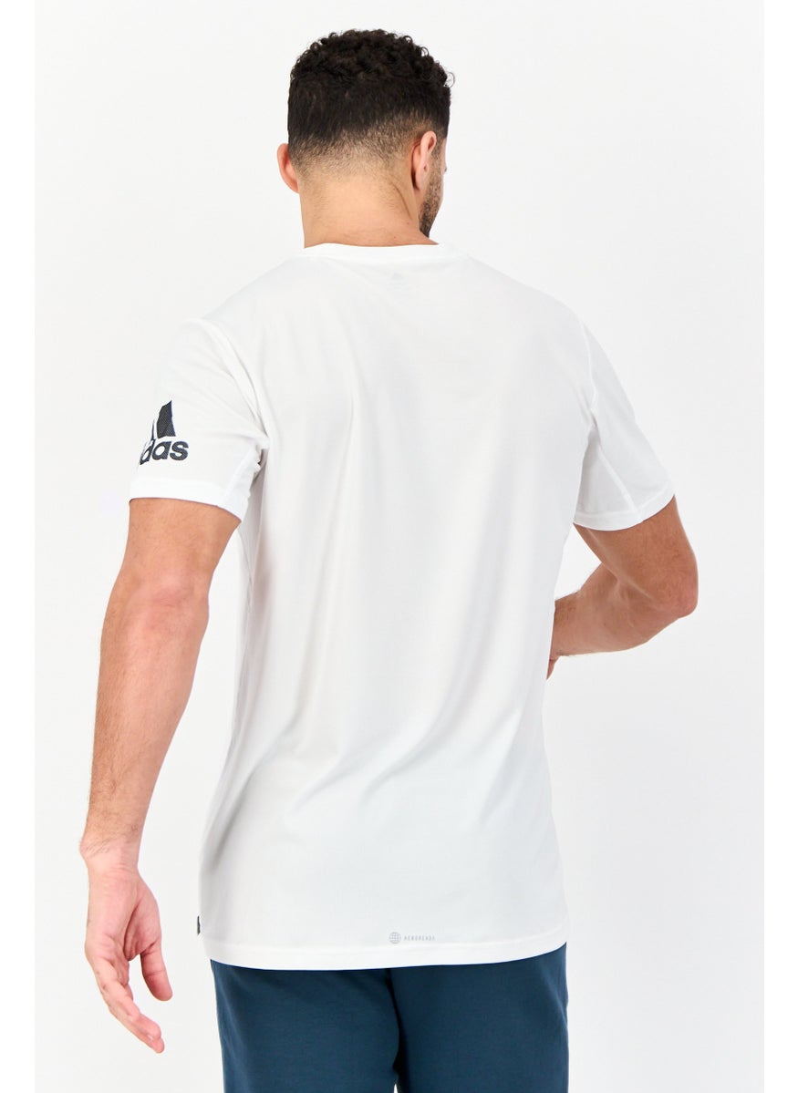 Men Sportswear Fit Short Sleeves Training T-Shirts, White