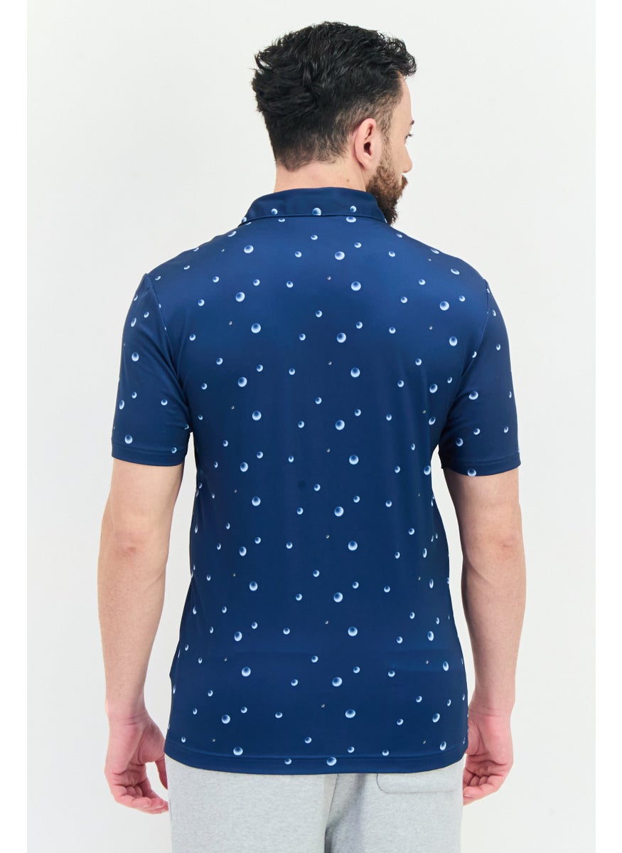 Men Sportswear Fit Short Sleeve All Over Print Golf Polo Shirt, Multicolor