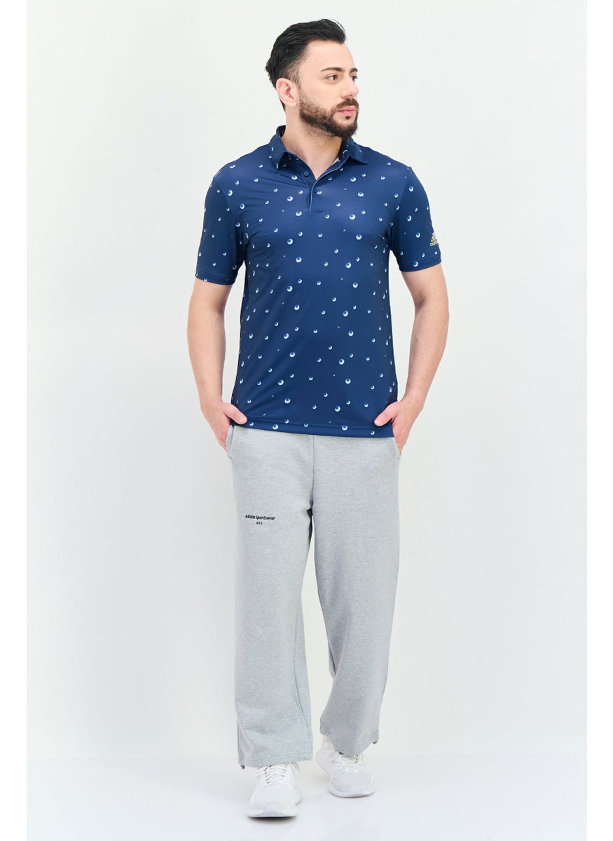 Men Sportswear Fit Short Sleeve All Over Print Golf Polo Shirt, Multicolor