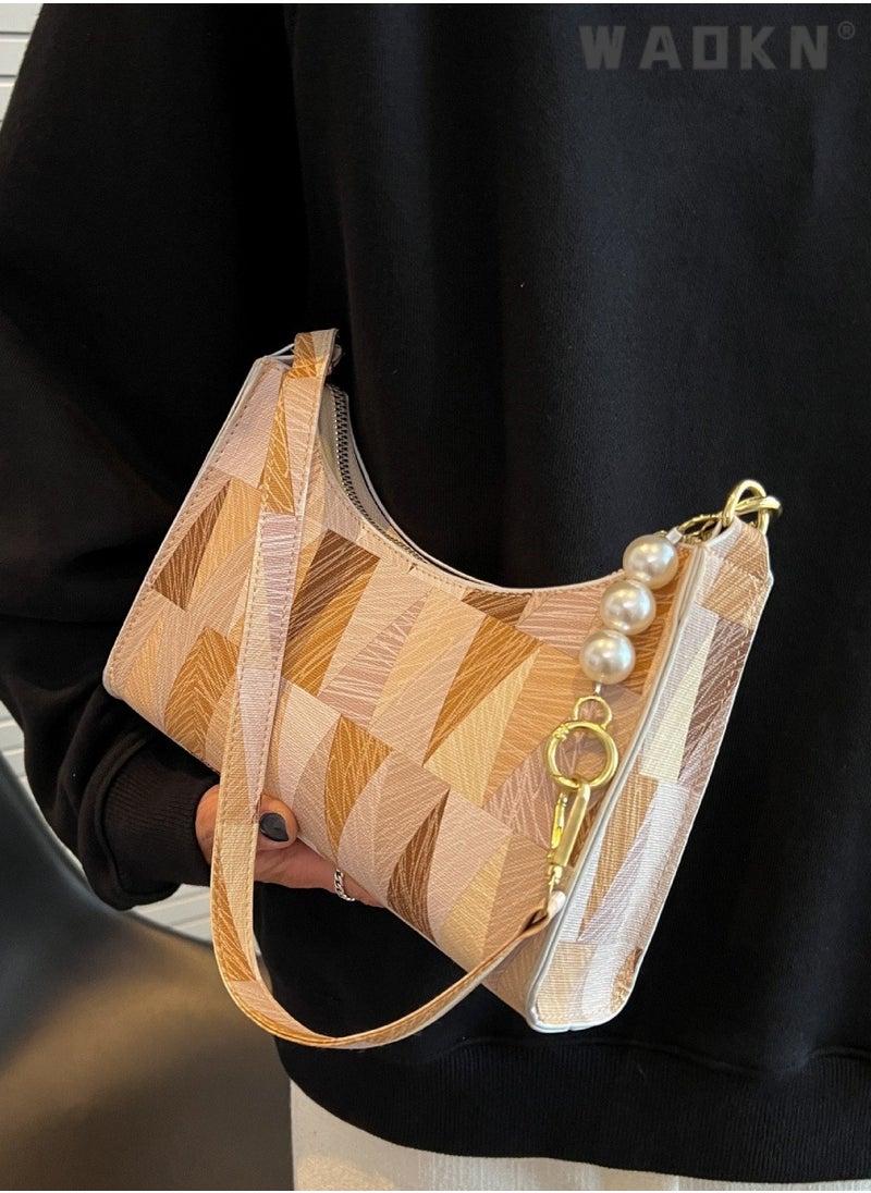 Women's Fashionable and Versatile Shoulder Bag, Ladies Simple Casual Baguette Bag Carrying Bag Side Bag, Armpit Bag, Chain Small Square Bag Tote Bag Handbag for shopping,work,dating,travel
