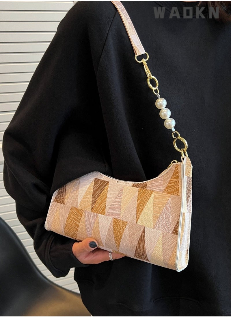 Women's Fashionable and Versatile Shoulder Bag, Ladies Simple Casual Baguette Bag Carrying Bag Side Bag, Armpit Bag, Chain Small Square Bag Tote Bag Handbag for shopping,work,dating,travel