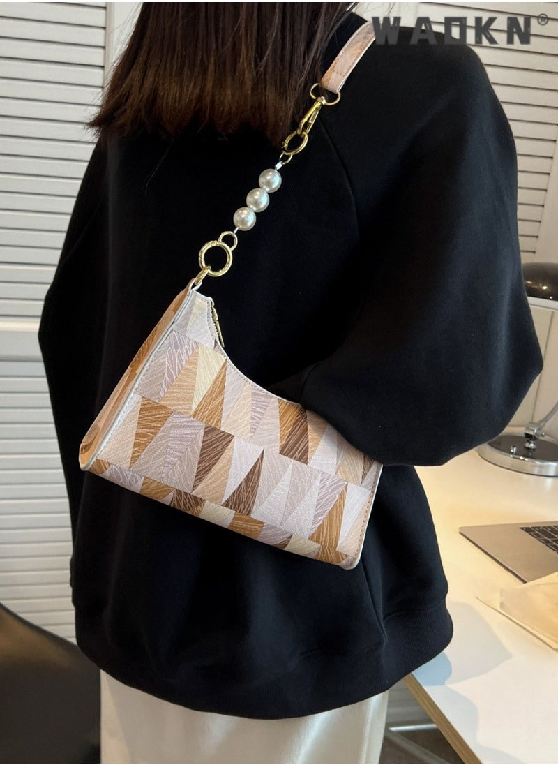Women's Fashionable and Versatile Shoulder Bag, Ladies Simple Casual Baguette Bag Carrying Bag Side Bag, Armpit Bag, Chain Small Square Bag Tote Bag Handbag for shopping,work,dating,travel