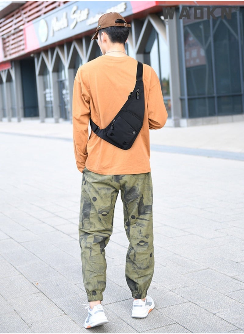 Unisex New Fashion Shoulder Bag, Outdoor Travel Crossbody Bag Sling Bag Chest Bag for Men and Women, Casual Carry Bag Hiking Bag Sports Bag for College Students(Black )