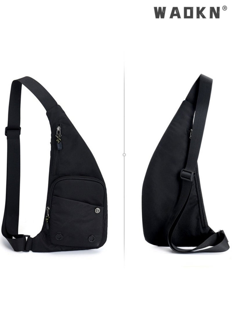 Unisex New Fashion Shoulder Bag, Outdoor Travel Crossbody Bag Sling Bag Chest Bag for Men and Women, Casual Carry Bag Hiking Bag Sports Bag for College Students(Black )
