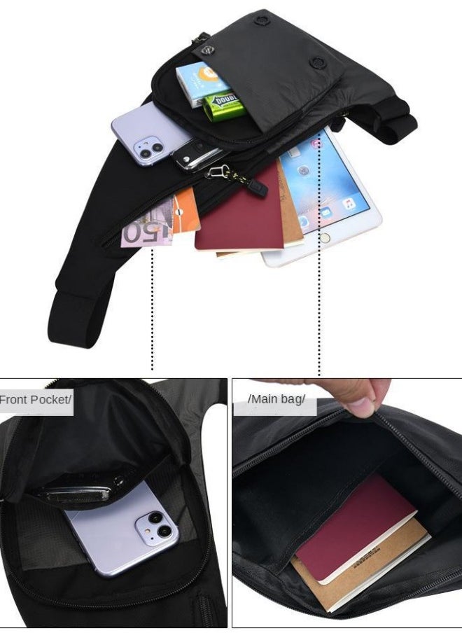 Unisex New Fashion Shoulder Bag, Outdoor Travel Crossbody Bag Sling Bag Chest Bag for Men and Women, Casual Carry Bag Hiking Bag Sports Bag for College Students(Black )