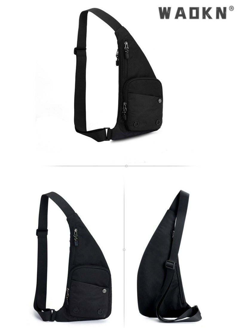 Unisex New Fashion Shoulder Bag, Outdoor Travel Crossbody Bag Sling Bag Chest Bag for Men and Women, Casual Carry Bag Hiking Bag Sports Bag for College Students(Black )
