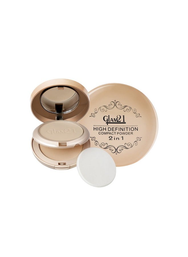 Glam21 High Definition Compact Powder 2In1 20G Longlasting Mate Finish With Smooth Satin Texture