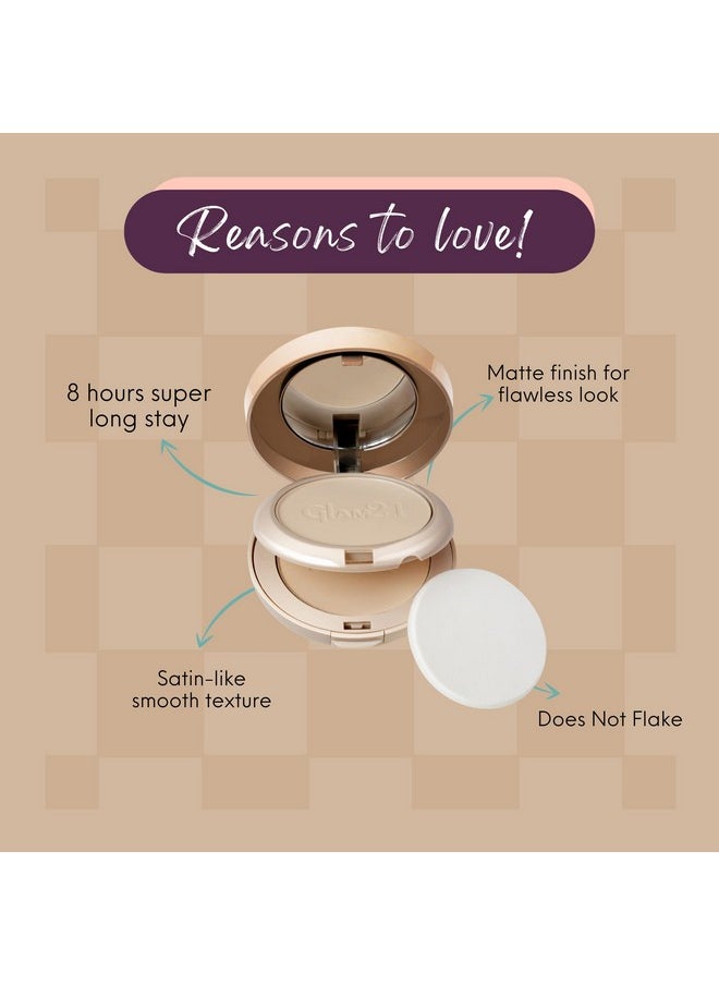 Glam21 High Definition Compact Powder 2In1 20G Longlasting Mate Finish With Smooth Satin Texture