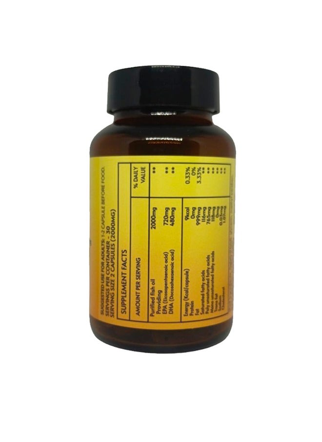 Nutrition Supreme Omega 3 – 60 Softgels | High-Potency Fish Oil for Heart, Brain, Joint, and Eye Health