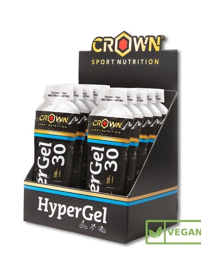CROWN SPORT NUTRITION - HyperGel 30 Hydro, VEGAN Neutral Flavor (10 x 75grams)