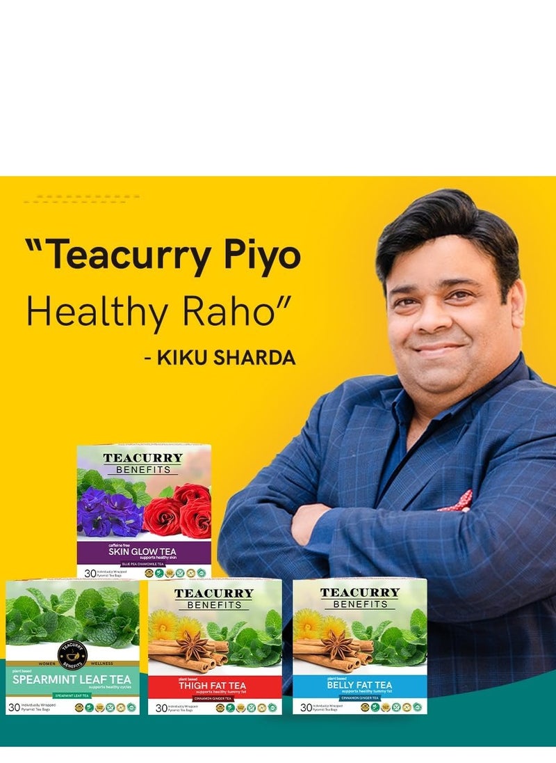 TEACURRY Blue Butterfly Pea Flower Tea- 10 Grams + 20 Drinks | Helps in Skin Glow, Hair Growth, Eyesight, Mood Enhance | Vegan | Imported from Indonesia
