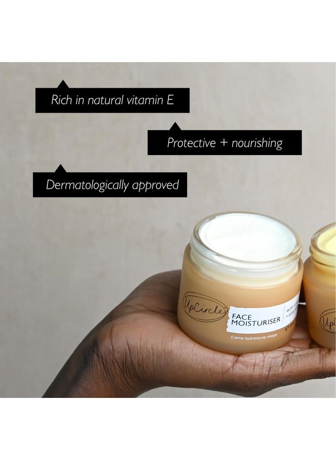 UPCIRCLE Face Moisturiser with Argan Powder 1.7oz - Nourishing Day Cream - Vitamin E, Aloe Vera, Glycerin, Shea + Coconut Butter - Natural, Vegan + Cruelty-Free