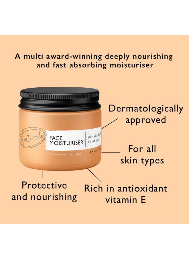UPCIRCLE Face Moisturiser with Argan Powder 1.7oz - Nourishing Day Cream - Vitamin E, Aloe Vera, Glycerin, Shea + Coconut Butter - Natural, Vegan + Cruelty-Free