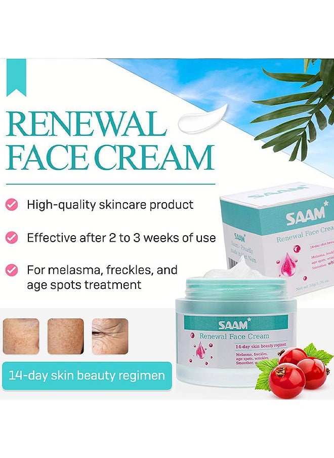 Saam Renewal Face Cream, Saam Cosmetics Cream Dark Spots Cream, Saam Renewal Face Cream 50g For Melasma And Freckles Treatment For All Skin Types, Anti-Wrinkle Face Cream, Saam Face Cream Korean
