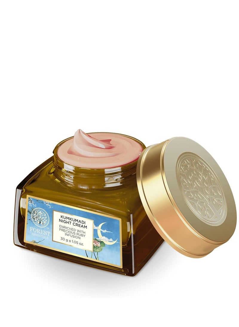 Kumkumadi Night Cream | Nourishing Ayurvedic Cream To Lighten Pigmentation, Dark Spots & Blemishes | Ayurvedic Night Cream For Glowing Skin | Ideal for Normal, Dry, Oily & Combination Skin | For Women & Men | 30 g