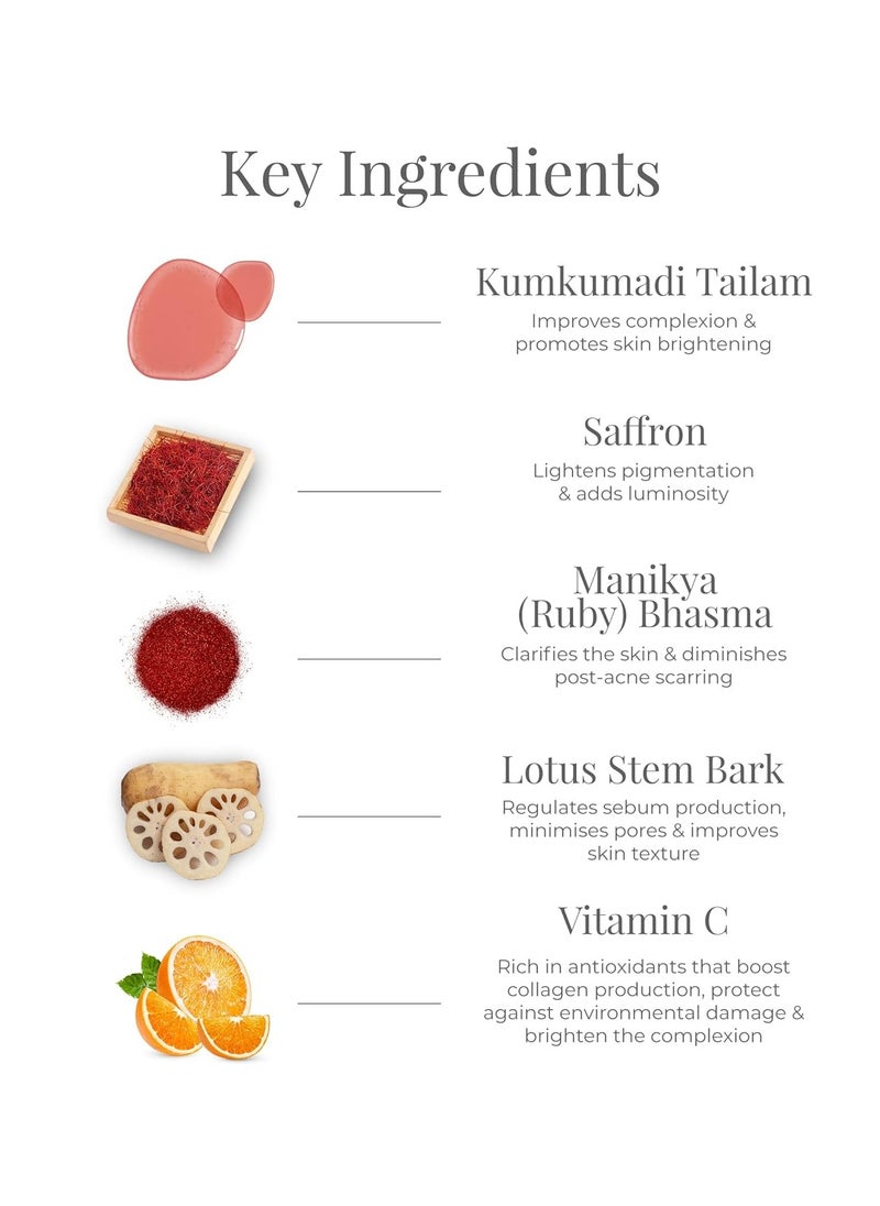 Kumkumadi Night Cream | Nourishing Ayurvedic Cream To Lighten Pigmentation, Dark Spots & Blemishes | Ayurvedic Night Cream For Glowing Skin | Ideal for Normal, Dry, Oily & Combination Skin | For Women & Men | 30 g