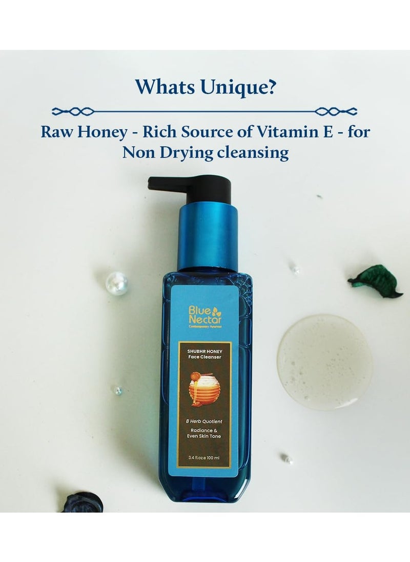 Ayurvedic Tan Removal Face Wash for Glowing Skin Honey Aloe Vera Detan Face Wash for Dry Skin Oily Skin and Combination Skin 8 Herbs