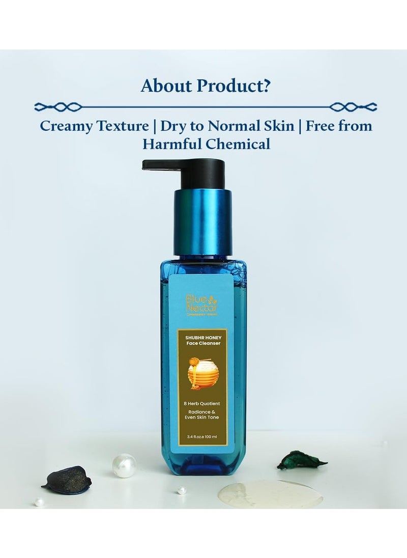 Ayurvedic Tan Removal Face Wash for Glowing Skin Honey Aloe Vera Detan Face Wash for Dry Skin Oily Skin and Combination Skin 8 Herbs