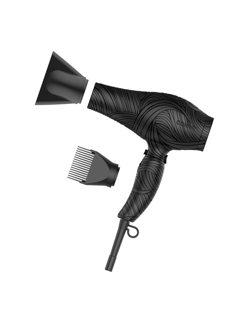 Conair The Curl Collective 1875 Watt Ionic Ceramic Hair Dryer, Black, 18