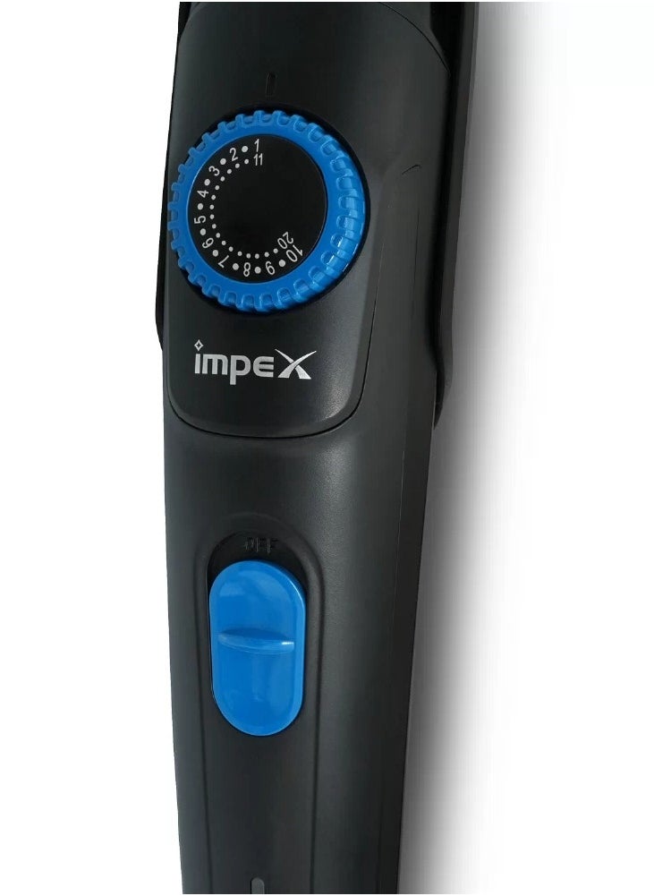 Impex Hair Trimmer for Men Adjustable Beard Hair Grooming Kit with 2 Comb Attachments 6500 RPM Motor Ni-Cd Battery
