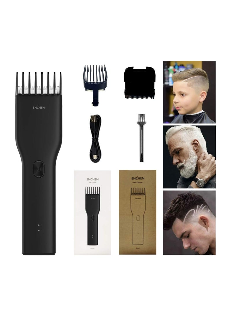 Enchen Hair Clippers Professional Cordless Hair Beard Trimmer All-in-one Hair Cutting Kit Electric Barber Clippers Rechargeable Haircut Machine Men Women Baby (Black)