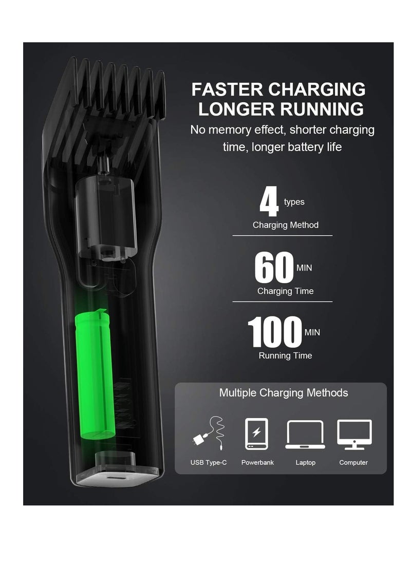 Enchen Hair Clippers Professional Cordless Hair Beard Trimmer All-in-one Hair Cutting Kit Electric Barber Clippers Rechargeable Haircut Machine Men Women Baby (Black)