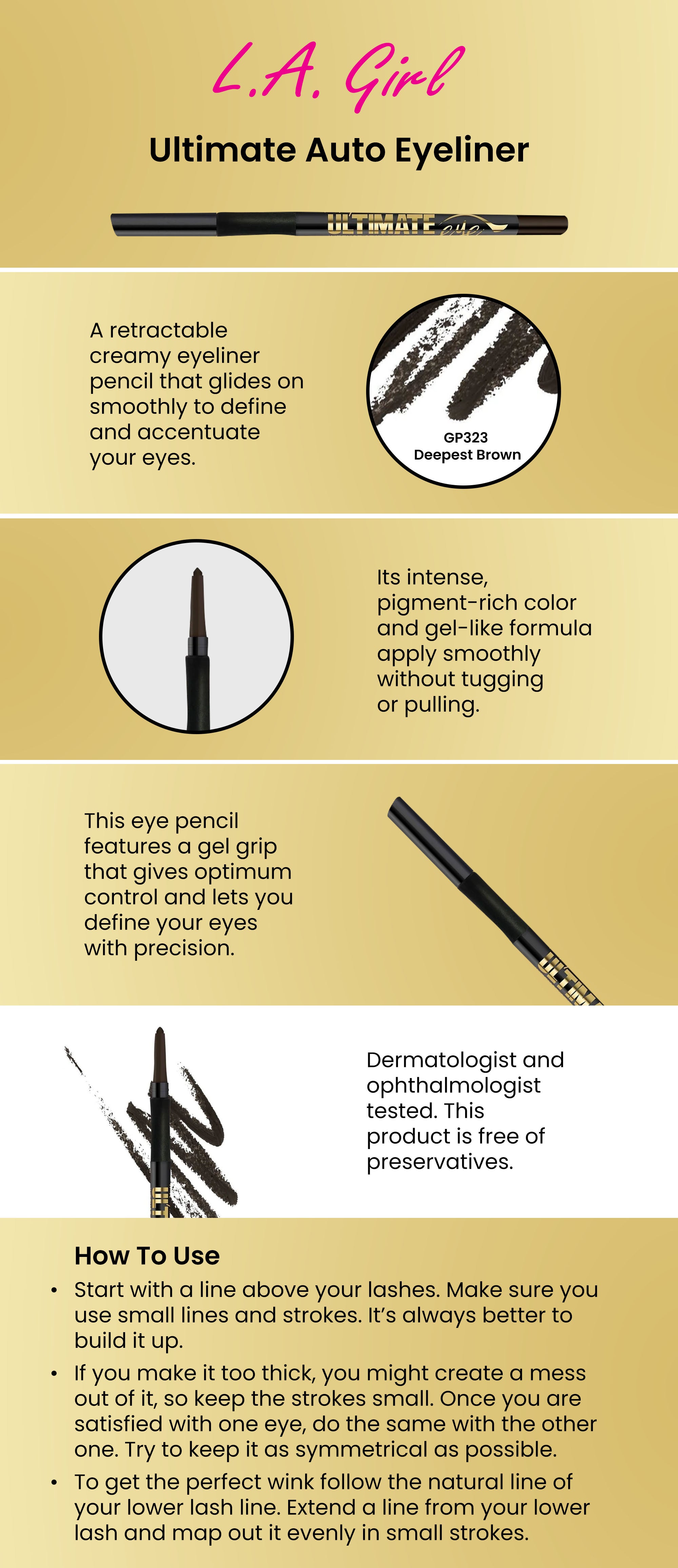 Ultimate Auto Eyeliner LGP323 Deepest Brown