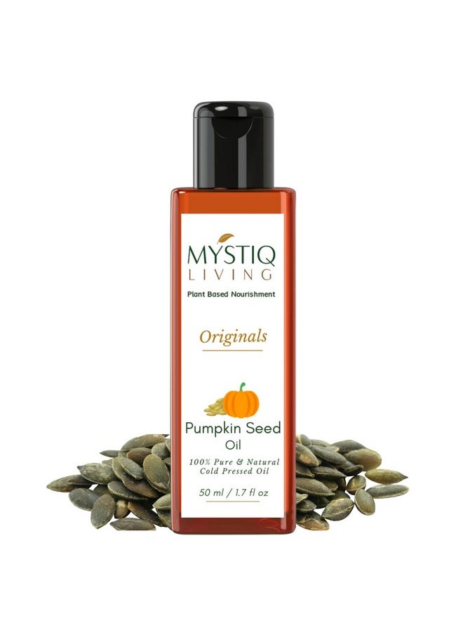 Pumpkin Seed Oil For Hair Growth 50Ml | 100% Pure Cold Pressed Carrier Oil For Hair, Skin
