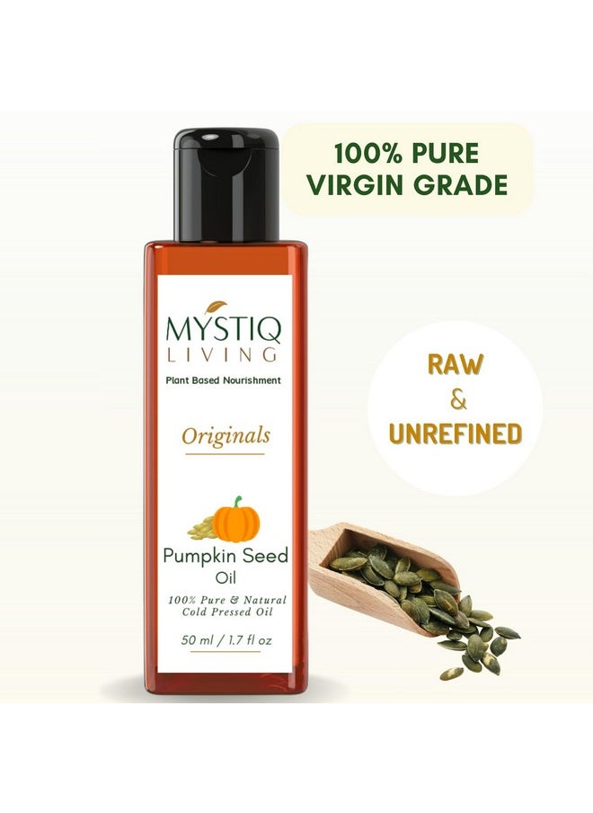 Pumpkin Seed Oil For Hair Growth 50Ml | 100% Pure Cold Pressed Carrier Oil For Hair, Skin