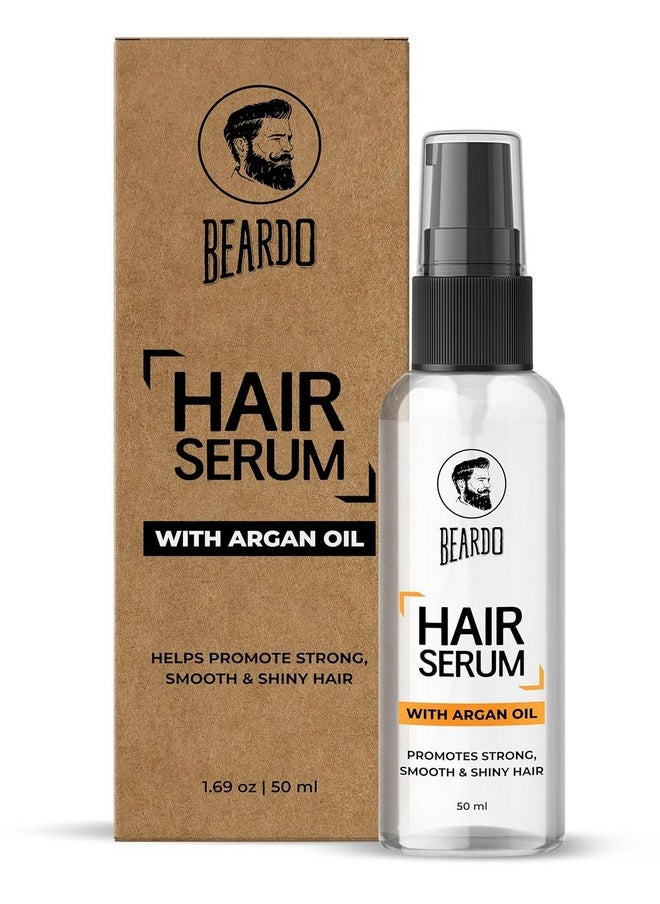 Hair Serum, 50 Ml | Serum For Men | Serum For Hair Smoothing | Argan Oil & Almond Oil | Adds Shine | Daily Use| For All Hair Types | Frizz Free Hair