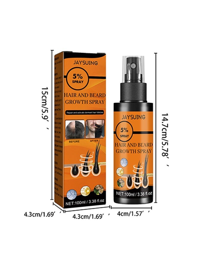 100ml Hair and Beard Growth Spray - Hair Growth Spray Beard Growth Spray 5% Minoxidil Hair Growth Spray,Hair Scalp Hair Loss Treatment Beard Growth Serum Spray