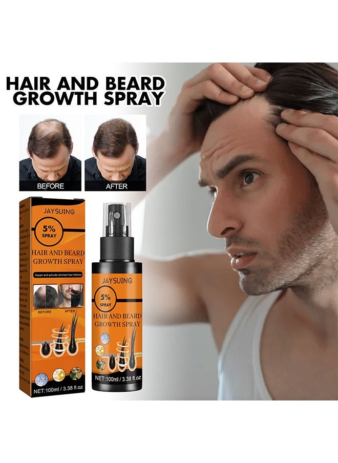 100ml Hair and Beard Growth Spray - Hair Growth Spray Beard Growth Spray 5% Minoxidil Hair Growth Spray,Hair Scalp Hair Loss Treatment Beard Growth Serum Spray
