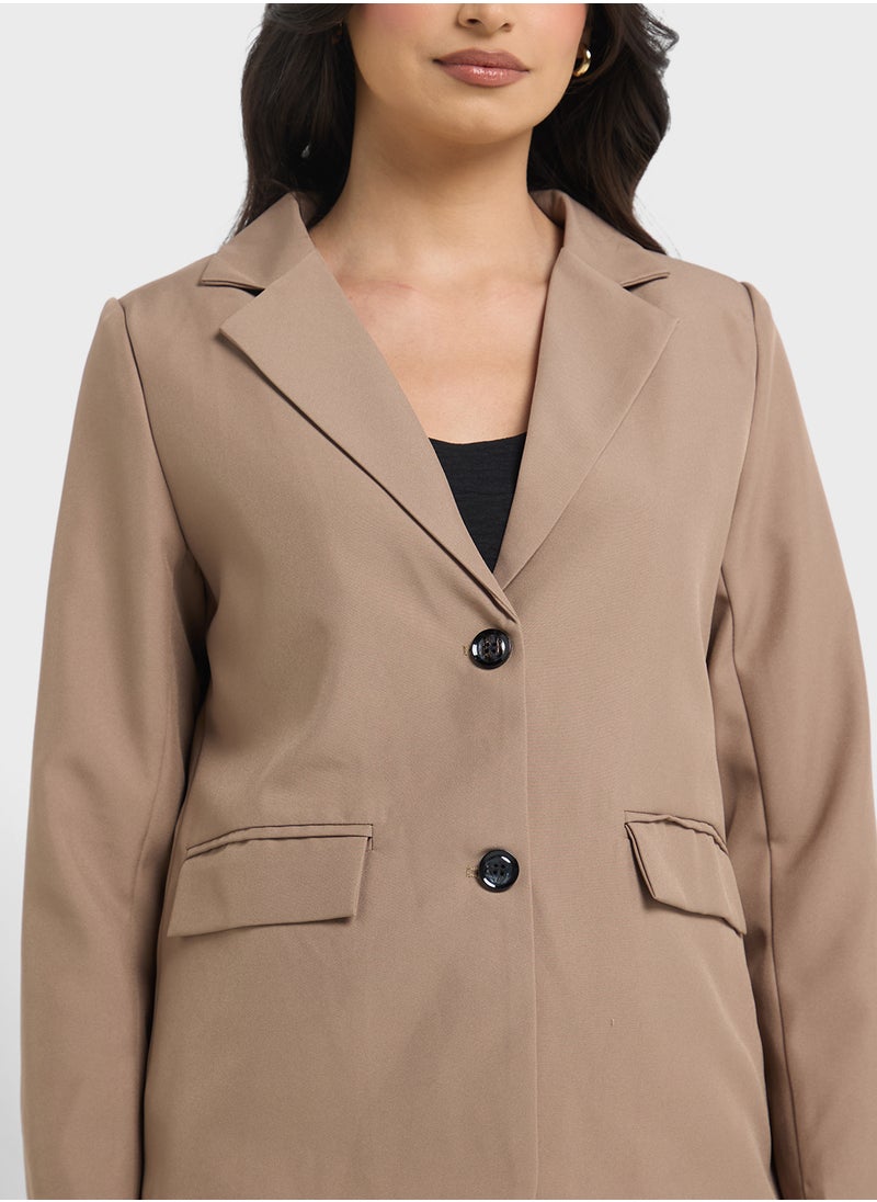 Blazer With Back Slit Detail