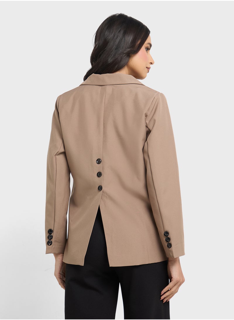 Blazer With Back Slit Detail
