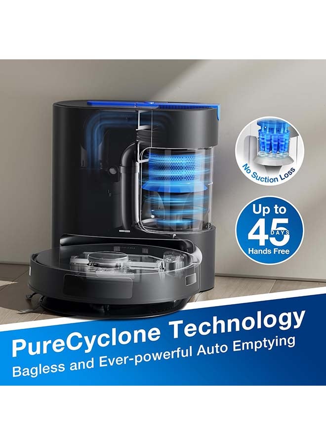 ECOVACS DEEBOT N20 PRO Plus Robot Vacuum & Mop | 8000Pa Suction | Self-Emptying | 320min Runtime | Smart Mapping & LiDAR | Pet-Friendly | App/Voice Control | 1000 W DKX55 Black