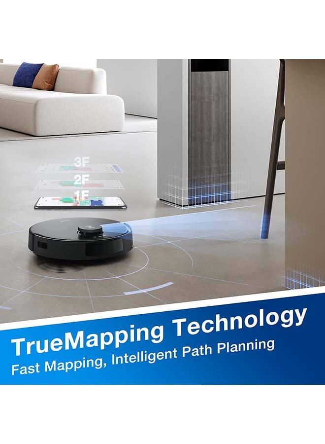 ECOVACS DEEBOT N20 PRO Plus Robot Vacuum & Mop | 8000Pa Suction | Self-Emptying | 320min Runtime | Smart Mapping & LiDAR | Pet-Friendly | App/Voice Control | 1000 W DKX55 Black