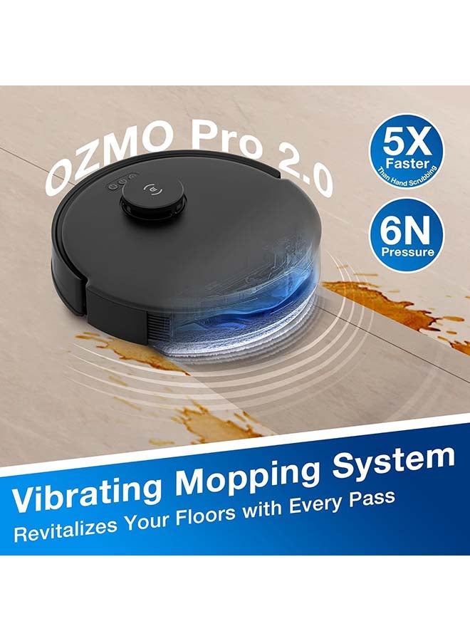 ECOVACS DEEBOT N20 PRO Plus Robot Vacuum & Mop | 8000Pa Suction | Self-Emptying | 320min Runtime | Smart Mapping & LiDAR | Pet-Friendly | App/Voice Control | 1000 W DKX55 Black