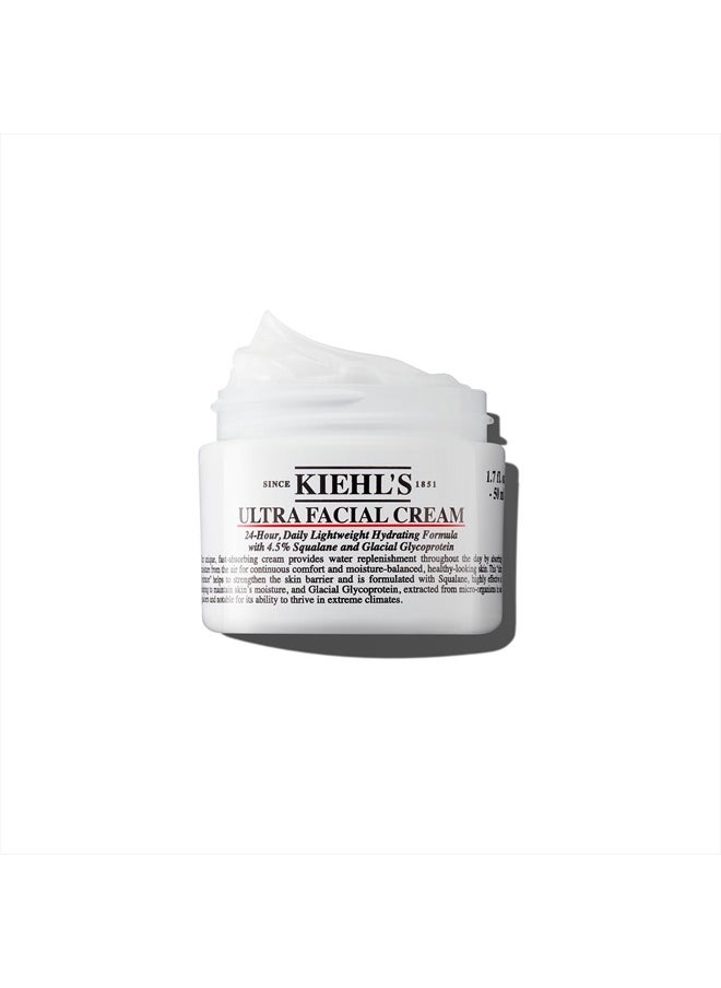 Ultra Facial Cream, with 4.5% Squalane to Strengthen Skin's Moisture Barrier, Skin Feels Softer and Smoother, Long-Lasting Hydration, Easy and Fast-Absorbing, All Skin Types - 1.7 fl oz