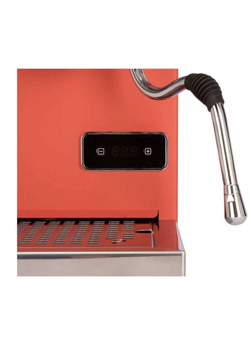 Go Espresso Machine - Compact Dual Boiler Coffee Maker with PID Temperature Control, Commercial-Grade Portafilter, and Built-In Steam Wand for Perfect Espresso and Cappuccino Brewing - Red