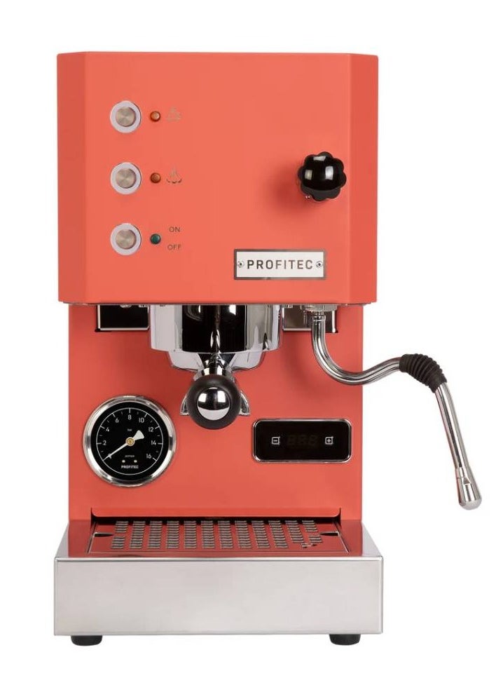 Go Espresso Machine - Compact Dual Boiler Coffee Maker with PID Temperature Control, Commercial-Grade Portafilter, and Built-In Steam Wand for Perfect Espresso and Cappuccino Brewing - Red