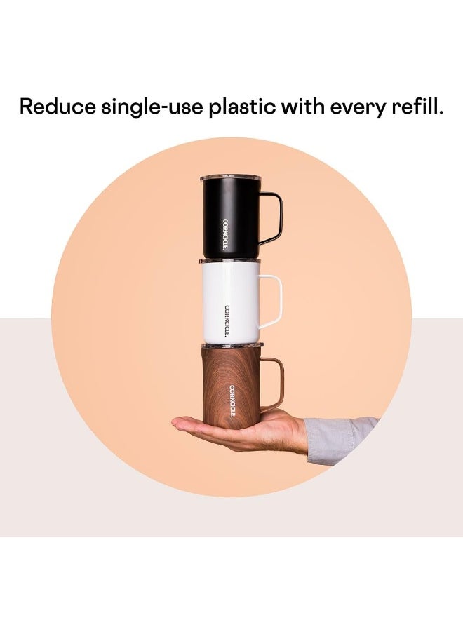 Corkcicle Triple Insulated Coffee Mug with Lid and Handle, Oat Milk, 16 oz – Stainless Steel Travel Mug Keeps Beverages Hot for 3+ Hours – Non-Slip, Easy-Grip, Spill-Resistant Tumbler