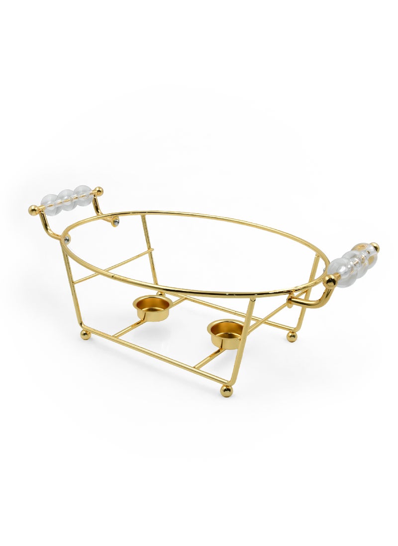 Homesmiths Ramadan Oval Food Warmer In Gold- Elegant & Practical, Perfect For Keeping Dishes Warm At Gatherings & Parties