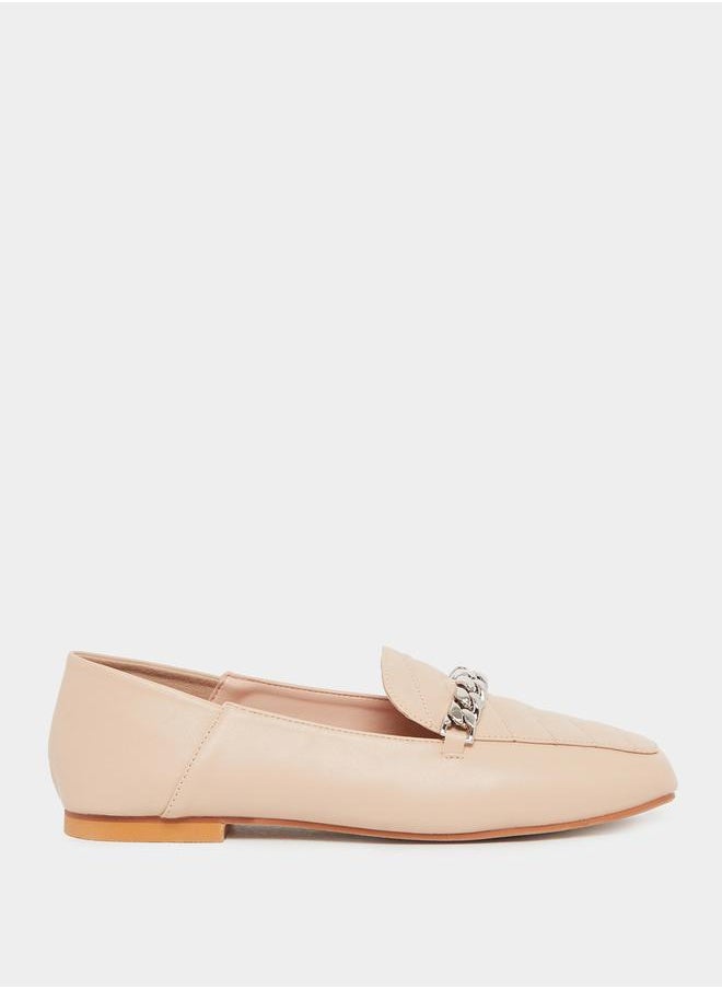 Quilted Chain Trim Casual Shoes