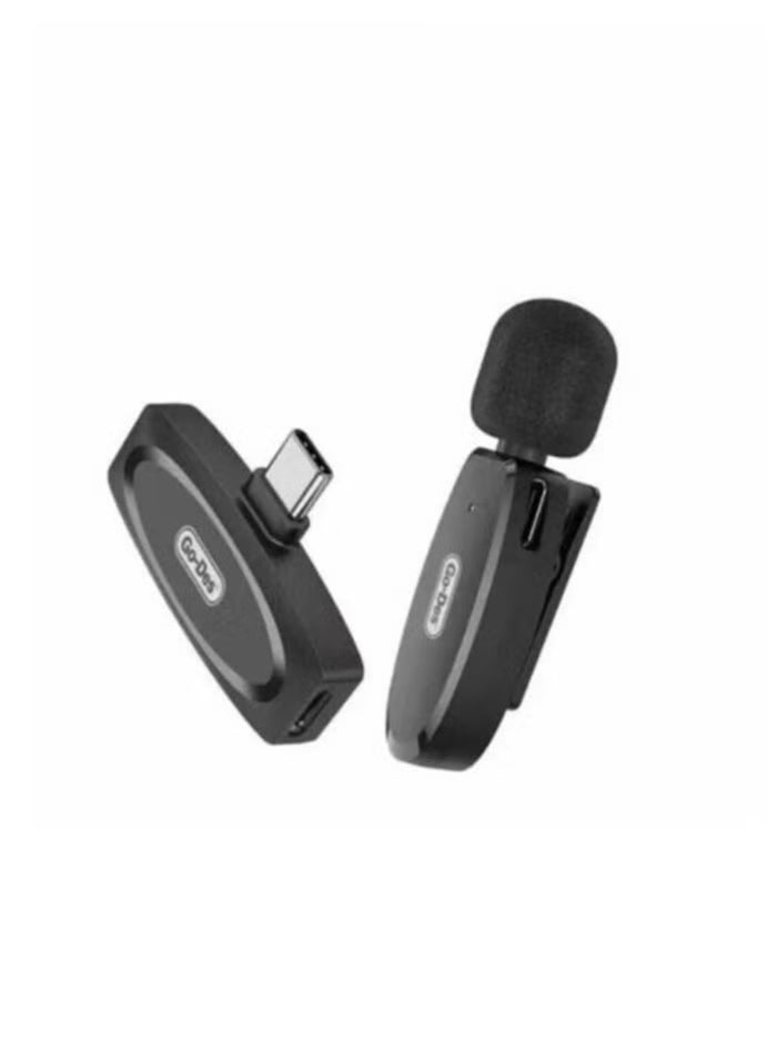 GD-WS301TC Wireless Digital Lapel Microphone – Plug-and-Play USB-C Lavalier Mic with Noise Cancellation, 2.4GHz Transmission, 20m Range, Rechargeable Battery, Ideal for Vlogging, Live Streaming, Interviews, and Online Classes​