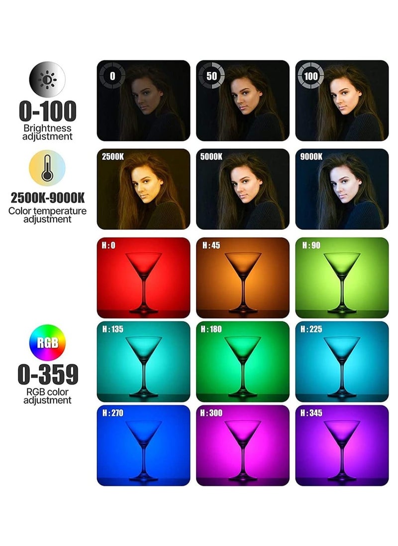 ULANZI VL120 RGB Video Light, Pocket LED On-Camera Video Lights, Built-in 3100mAh Rechargeable Battery, 360 Full Color 20 Light Effects, CRI≥95 2500-9000K LED Panels for Photography Vlogging