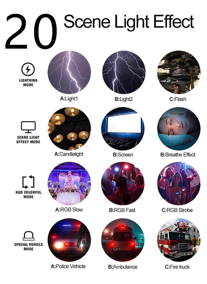 ULANZI VL120 RGB Video Light, Pocket LED On-Camera Video Lights, Built-in 3100mAh Rechargeable Battery, 360 Full Color 20 Light Effects, CRI≥95 2500-9000K LED Panels for Photography Vlogging