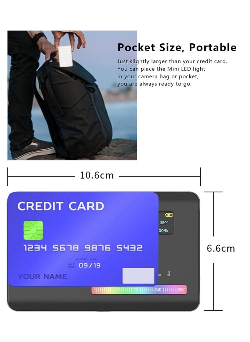 ULANZI VL120 RGB Video Light, Pocket LED On-Camera Video Lights, Built-in 3100mAh Rechargeable Battery, 360 Full Color 20 Light Effects, CRI≥95 2500-9000K LED Panels for Photography Vlogging