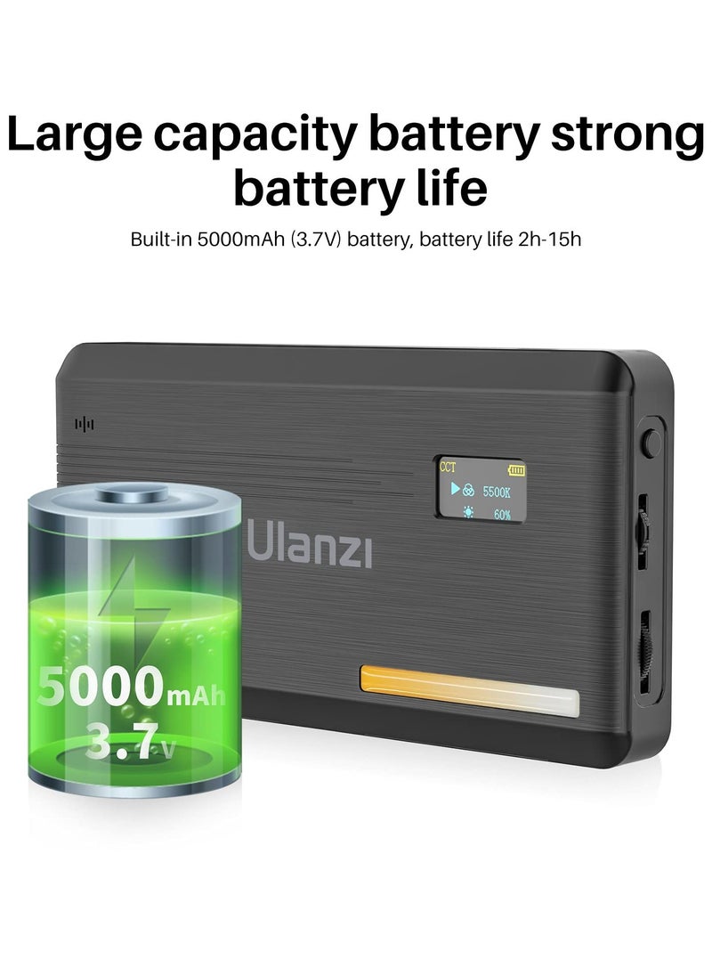 ULANZI VL200 Bi-Color LED Video Light, On-Camera Video Light, Type-C Rechargeable 5000mAh Mini Camera Light, 2500-9000K Ultra Bright Photo and Video Lighting, Fill Light, Potable Photography Lighting